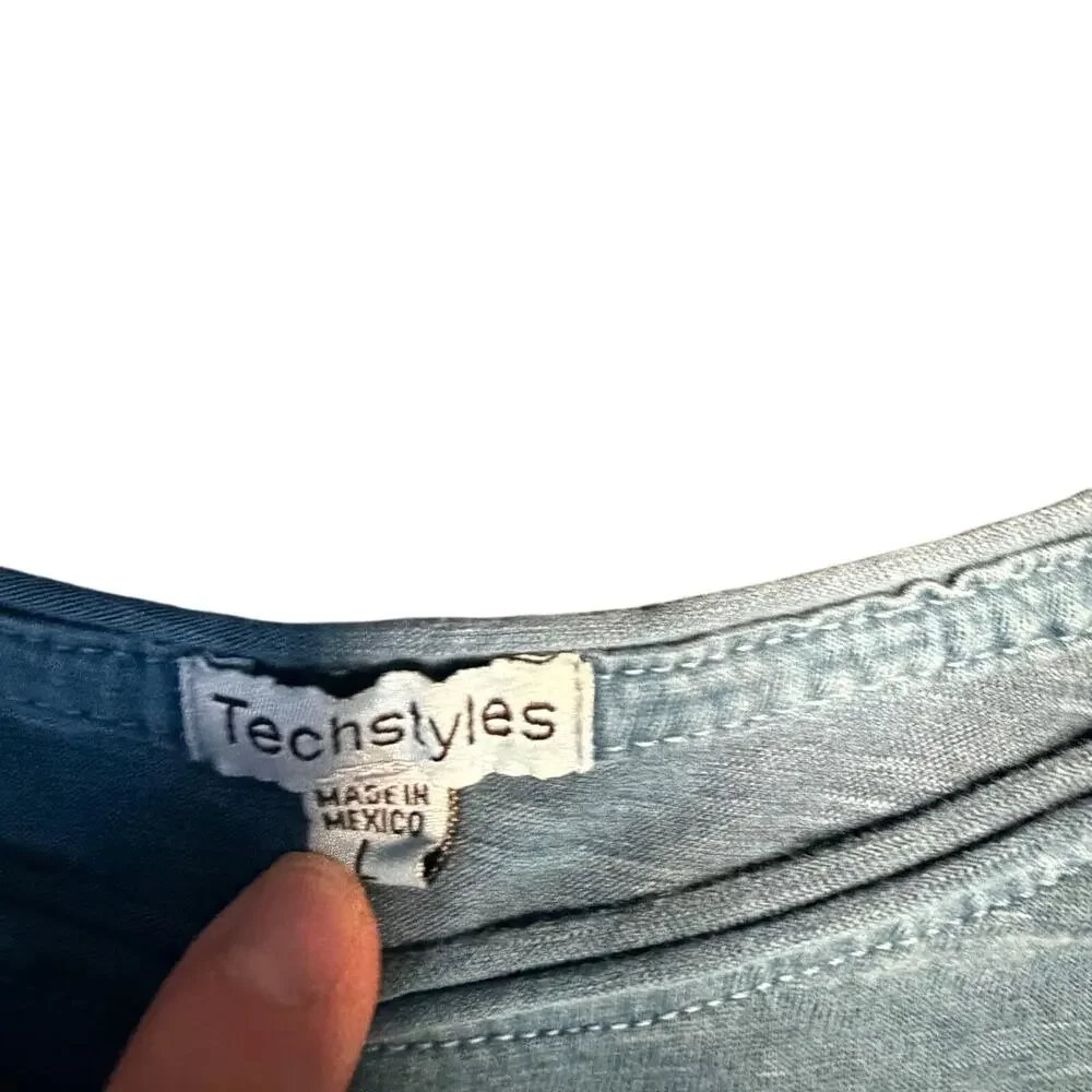 Techstyles Key Largo Florida Graphic Tee Large Blue‎ Y2K Boho